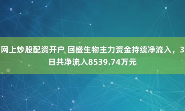 网上炒股配资开户 回盛生物主力资金持续净流入，3日共净流入8539.74万元